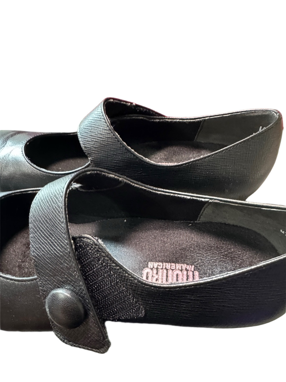Munro Black Leather Mary Jane Comfort Wedge Shoes Size 10 WW - Picture 5 of 6